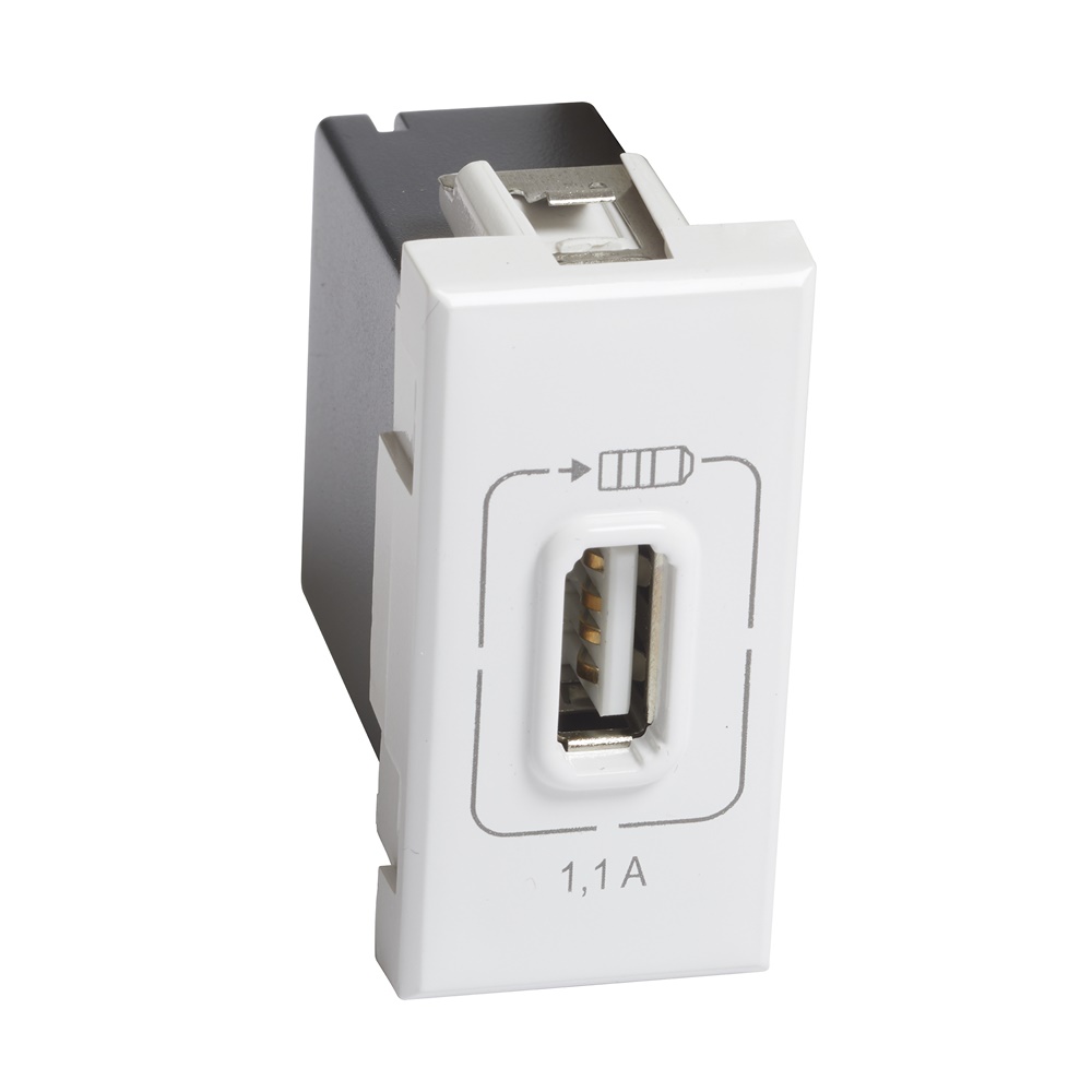 Caricatore USB 5V 1500mA 1 modulo bianco per cellulari smartphone tablet
