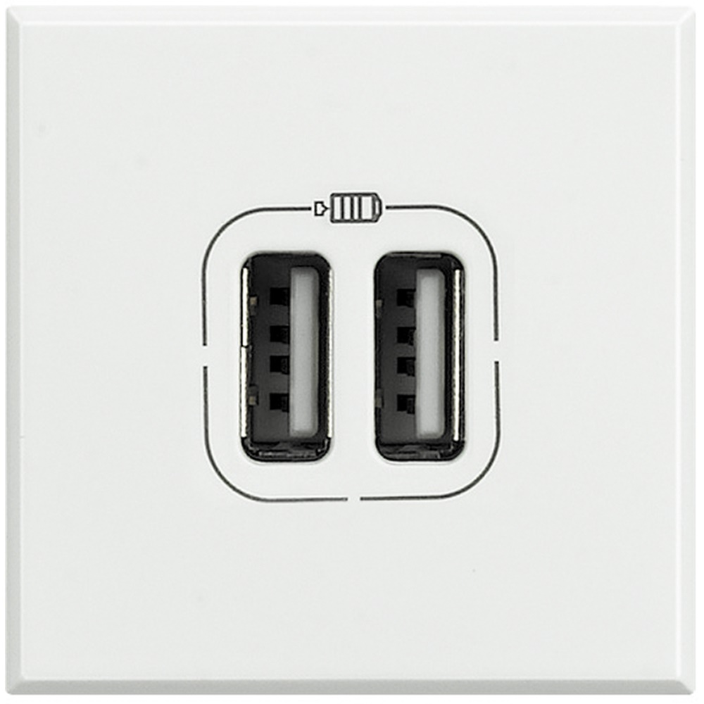 Caricatore USB 2 prese 5V 3000mA ricarica rapida dispositivi elettronici bianco