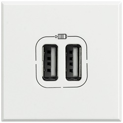 Caricatore USB 2 prese 5V 3000mA ricarica rapida dispositivi elettronici bianco