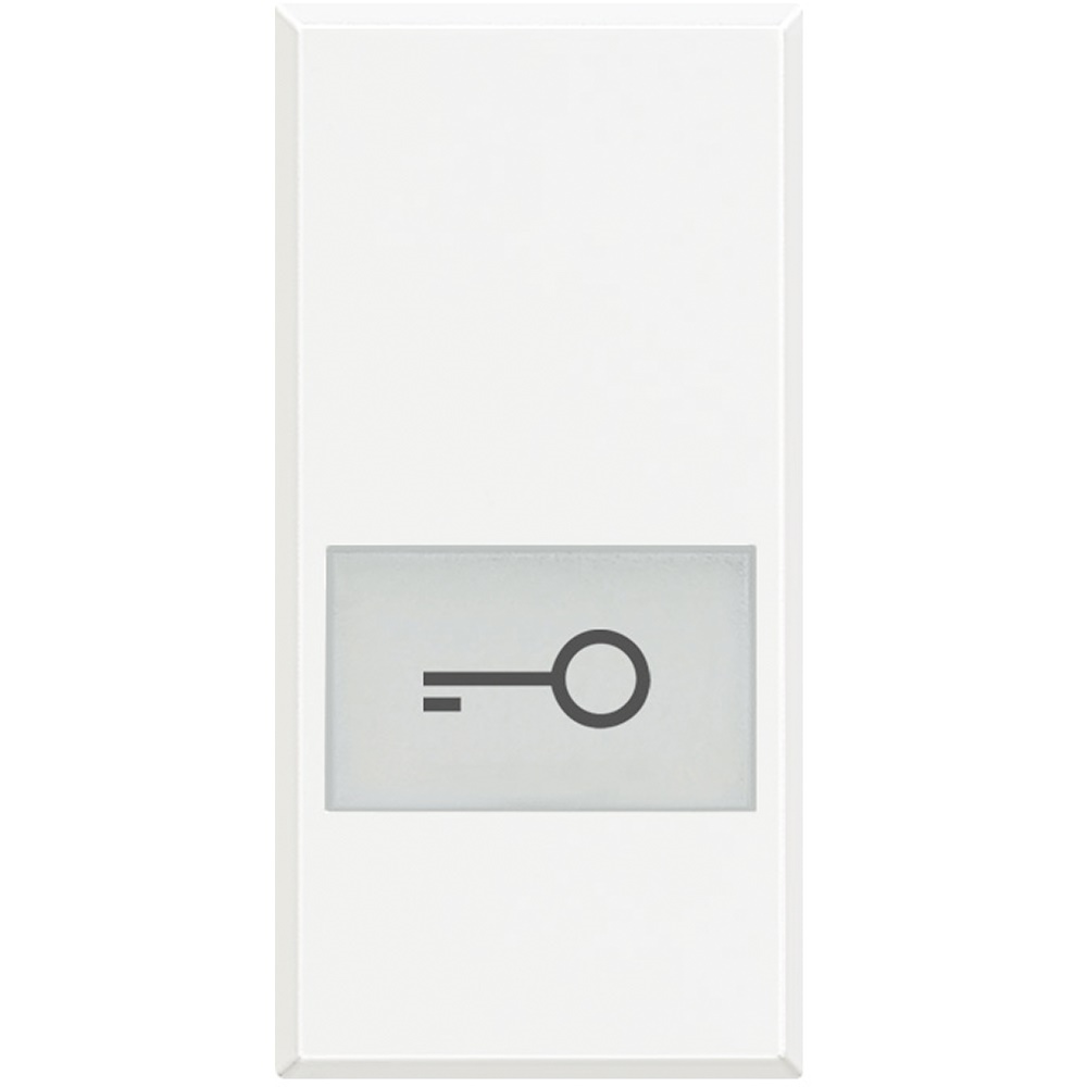 Tasto serigrafato chiave illuminabile 1 modulo bianco per impianti elettrici