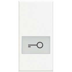 Tasto serigrafato chiave illuminabile 1 modulo bianco per impianti elettrici