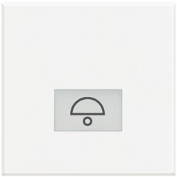 Tasto campanello illuminabile 2 moduli bianco per civile residenziale