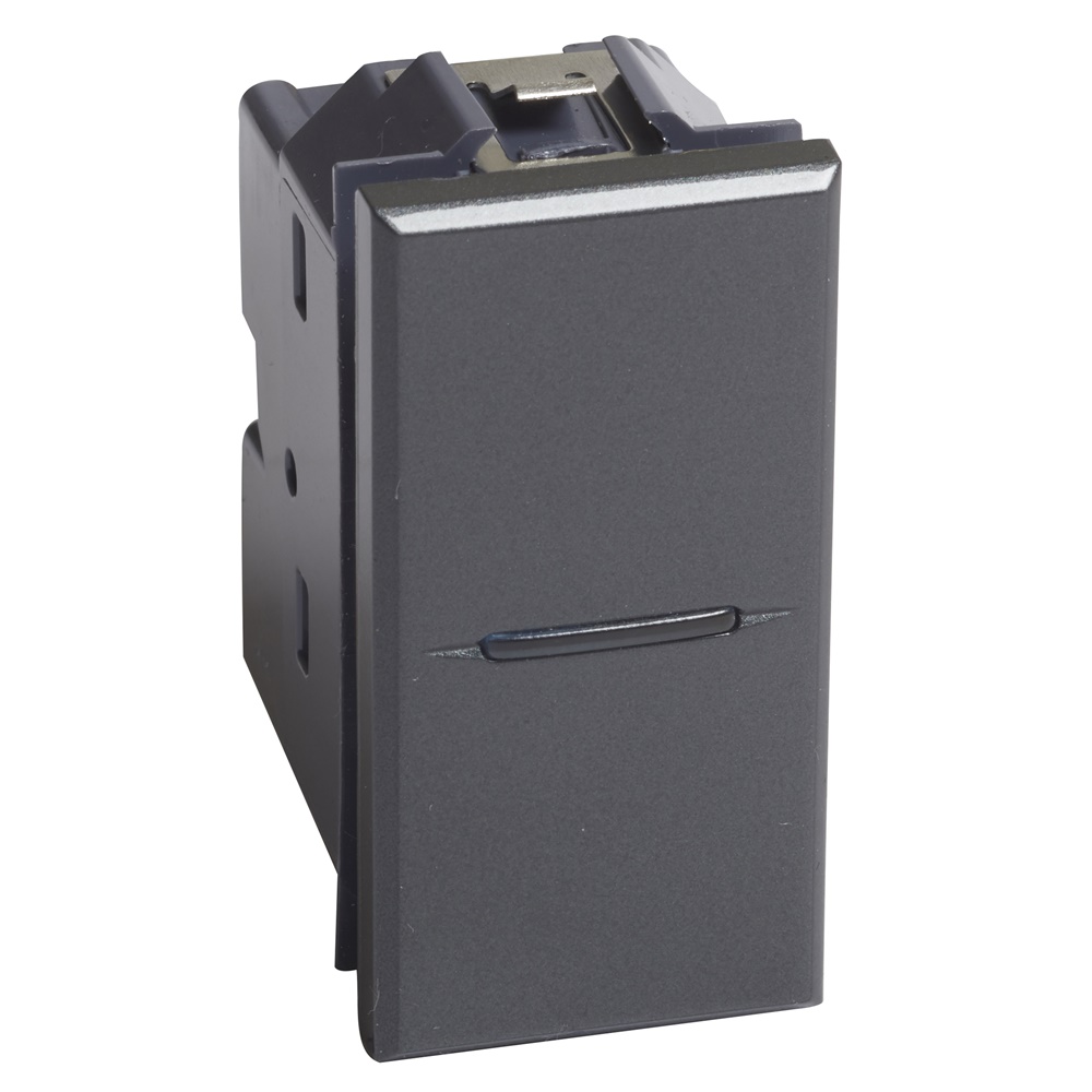 Interruttore unipolare AXO 1P 10A 1 modulo antracite per impianti elettrici domestici e professionali