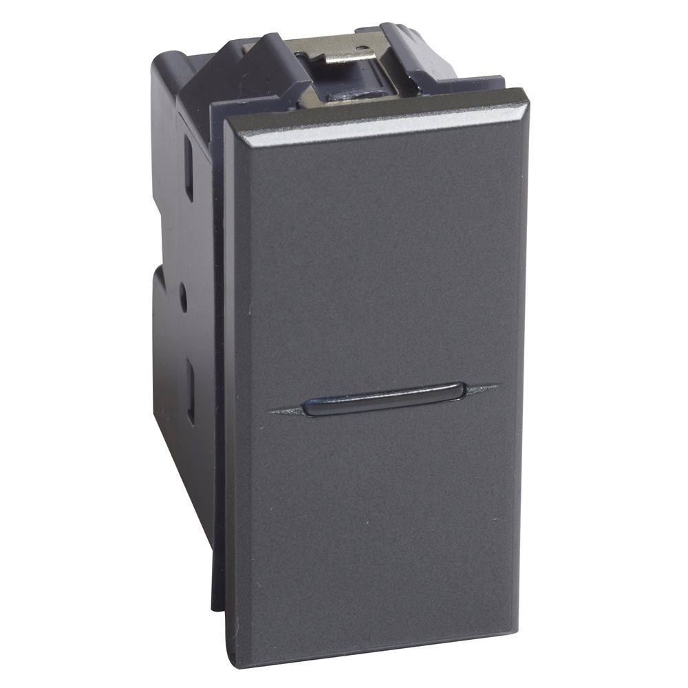 Deviatore elettrico AXO 1P 10A 1 modulo antracite per impianti domestici e commerciali