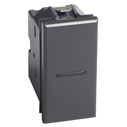 Deviatore elettrico AXO 1P 10A 1 modulo antracite per impianti domestici e commerciali