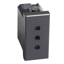 Presa elettrica 2P+T 10A 250V antracite alveoli schermati impianti domestici e professionali