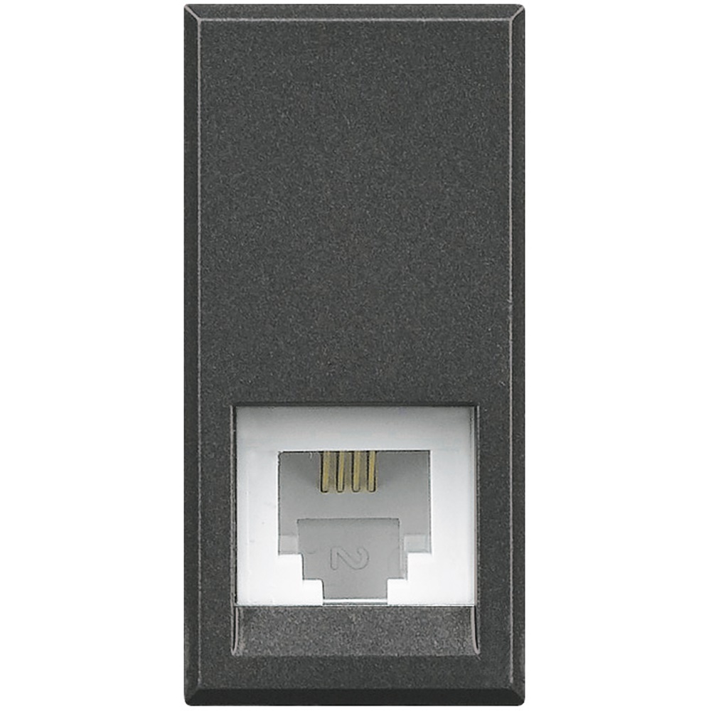 Connettore telefonico RJ11 tipo K10 antracite per impianti comunicazione Axolute