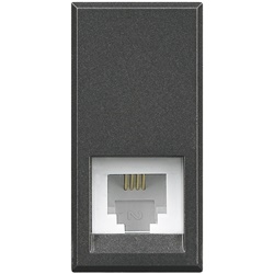 Connettore telefonico RJ11 tipo K10 antracite per impianti comunicazione Axolute