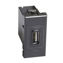 Caricatore USB 5V 1500mA Antracite per ricarica dispositivi elettronici