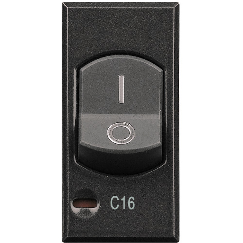Magnetotermico 1P+N 16A 3kA interruttore automatico bipolare antracite per impianti elettrici
