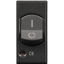 Magnetotermico 1P+N 6A 1,5kA interruttore automatico bipolare antracite per impianti elettrici