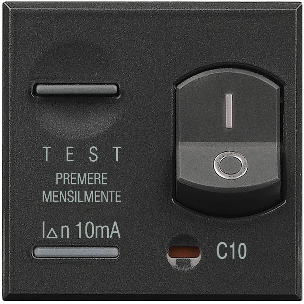 Interruttore differenziale Axolute 1P+N 10A 10mA 230V protezione 3kA antracite