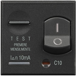 Interruttore differenziale Axolute 1P+N 10A 10mA 230V protezione 3kA antracite