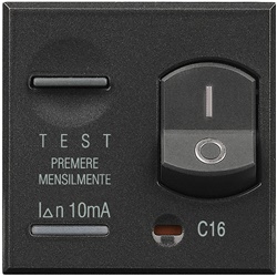 Interruttore differenziale magnetotermico 1P+N 16A 10mA protezione 230V residenziale