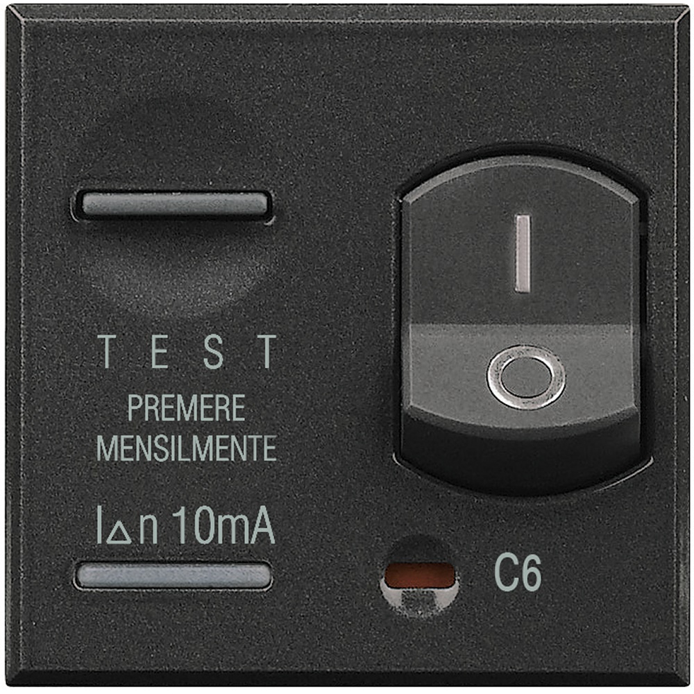 Interruttore differenziale magnetotermico 1P+N 6A 10mA per impianti elettrici residenziali