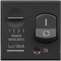 Interruttore differenziale magnetotermico 1P+N 6A 10mA per impianti elettrici residenziali