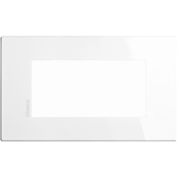 Placca da incasso 4 moduli bianca metallo design moderno per ambienti domestici e professionali