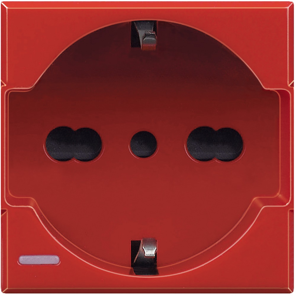 Presa 2P+T 16A 250Vac standard tedesco rosso civili residenziali