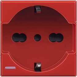 Presa 2P+T 16A 250Vac standard tedesco rosso civili residenziali