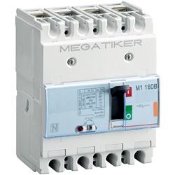 Magnetotermico 4P MEGATIKER M1 160B 100A 25kA interruttore scatolato industriale