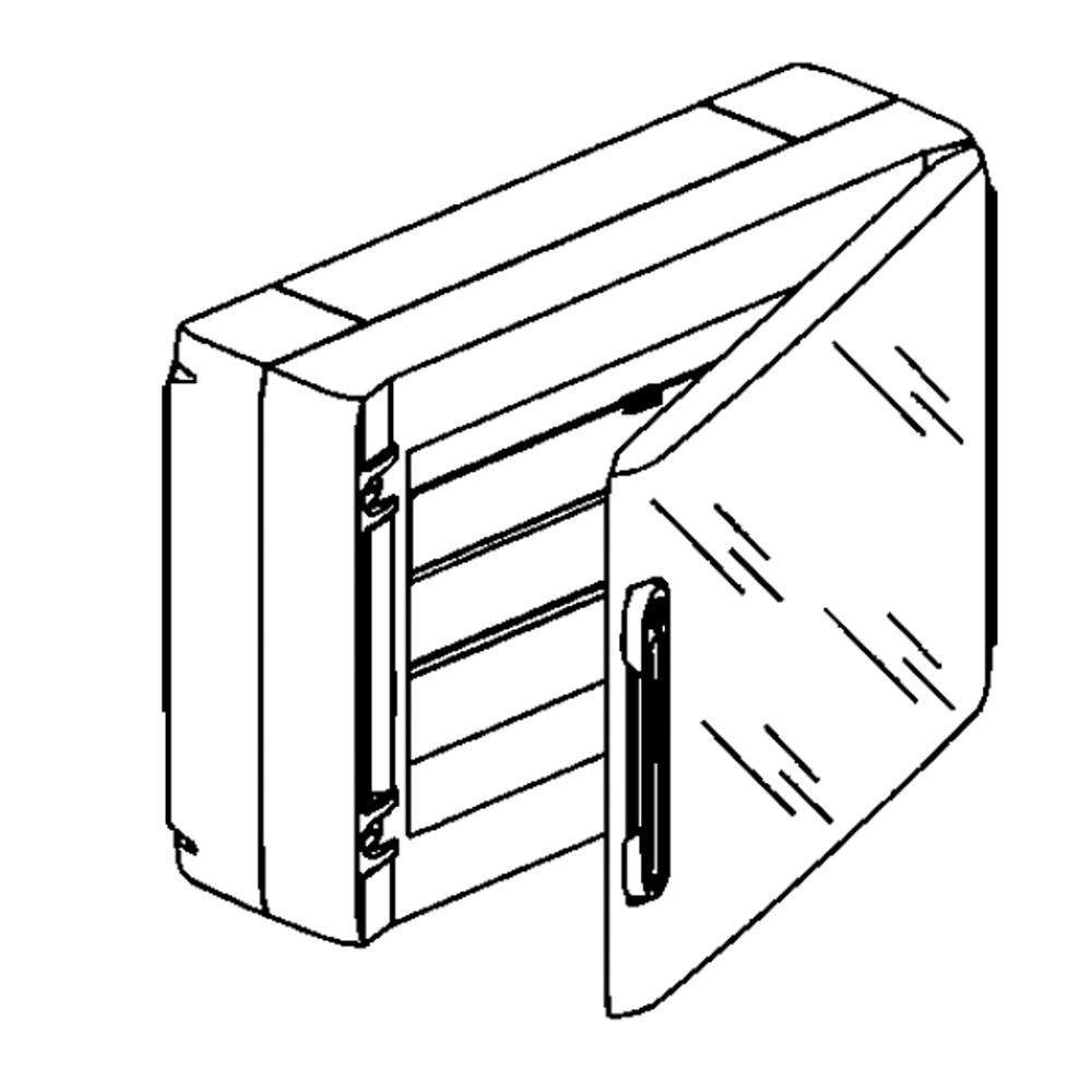 Centralino da parete IP40 18 moduli DIN35 con portello trasparente per installazioni elettriche interne