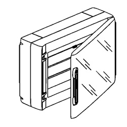 Centralino da parete IP40 18 moduli DIN35 con portello trasparente per installazioni elettriche interne