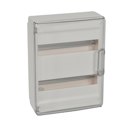 Centralino da parete IP40 24 moduli DIN35 con portello trasparente per impianti elettrici interni