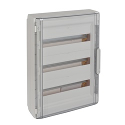 Centralino da parete IP40 54 moduli DIN35 con portello trasparente per installazioni elettriche interne
