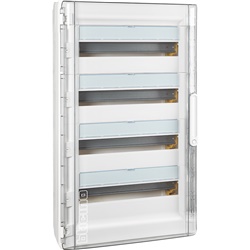 Centralino da parete IP40 72 moduli DIN35 con coperchio trasparente per impianti elettrici interni