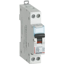 Interruttore magnetotermico 1P+N curva C 16A 4,5kA montaggio guida DIN protezione impianti elettrici