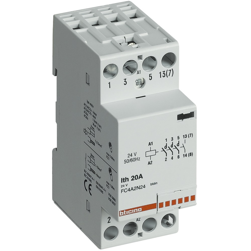Contattore BTDIN 2NO 230V 40A per controllo circuiti industriali e civili