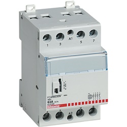 Contattore BTDIN 4NO 63A 400V Bobina 230Vac per controllo circuiti elettrici industriali e civili