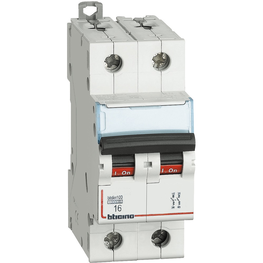 Interruttore magnetotermico bipolare 2P curva K 16A 10kA protezione impianti elettrici residenziali industriali