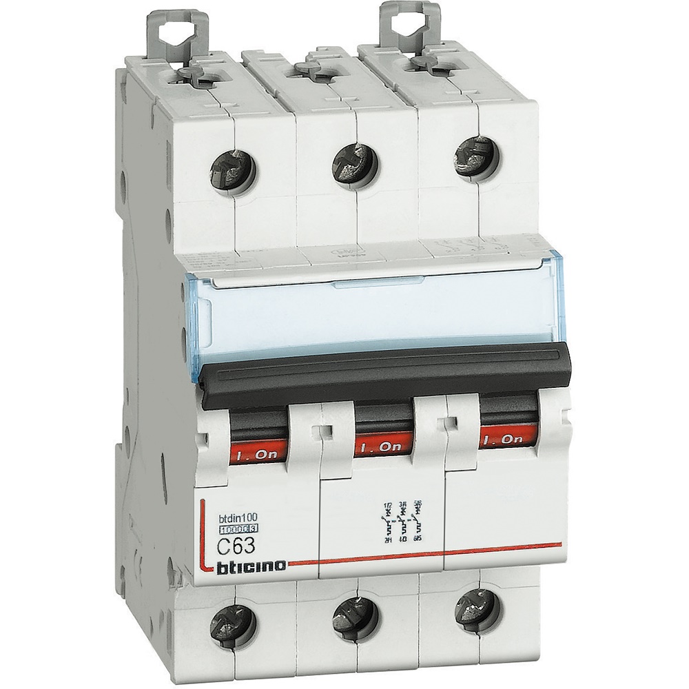 Interruttore magnetotermico tripolare curva C 63A 10kA per protezione impianti elettrici