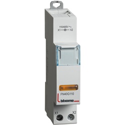 Indicatore luminoso LED giallo singolo 110-400V AC per segnalazione su guida DIN