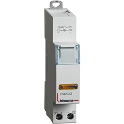Spia luminosa LED gialla singola 12-48V AC/DC montaggio guida DIN per impianti elettrici industriali