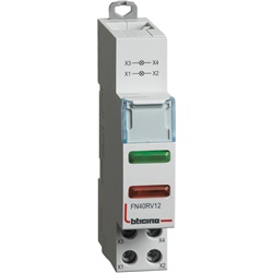 Portalampada doppio LED rosso verde 12Vac segnalazione montaggio guida DIN 1 modulo