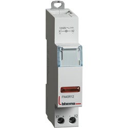 Indicatore luminoso LED rosso singolo 12-48V AC/DC montaggio guida DIN 1 modulo per segnalazione quadri elettrici