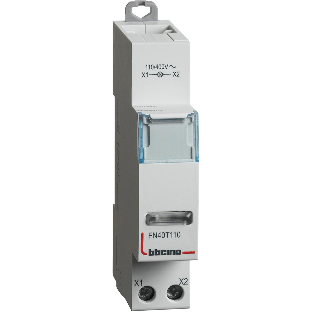 Modulo DIN singolo portalampada LED trasparente 110-400V AC per segnalazione impianti elettrici industriali