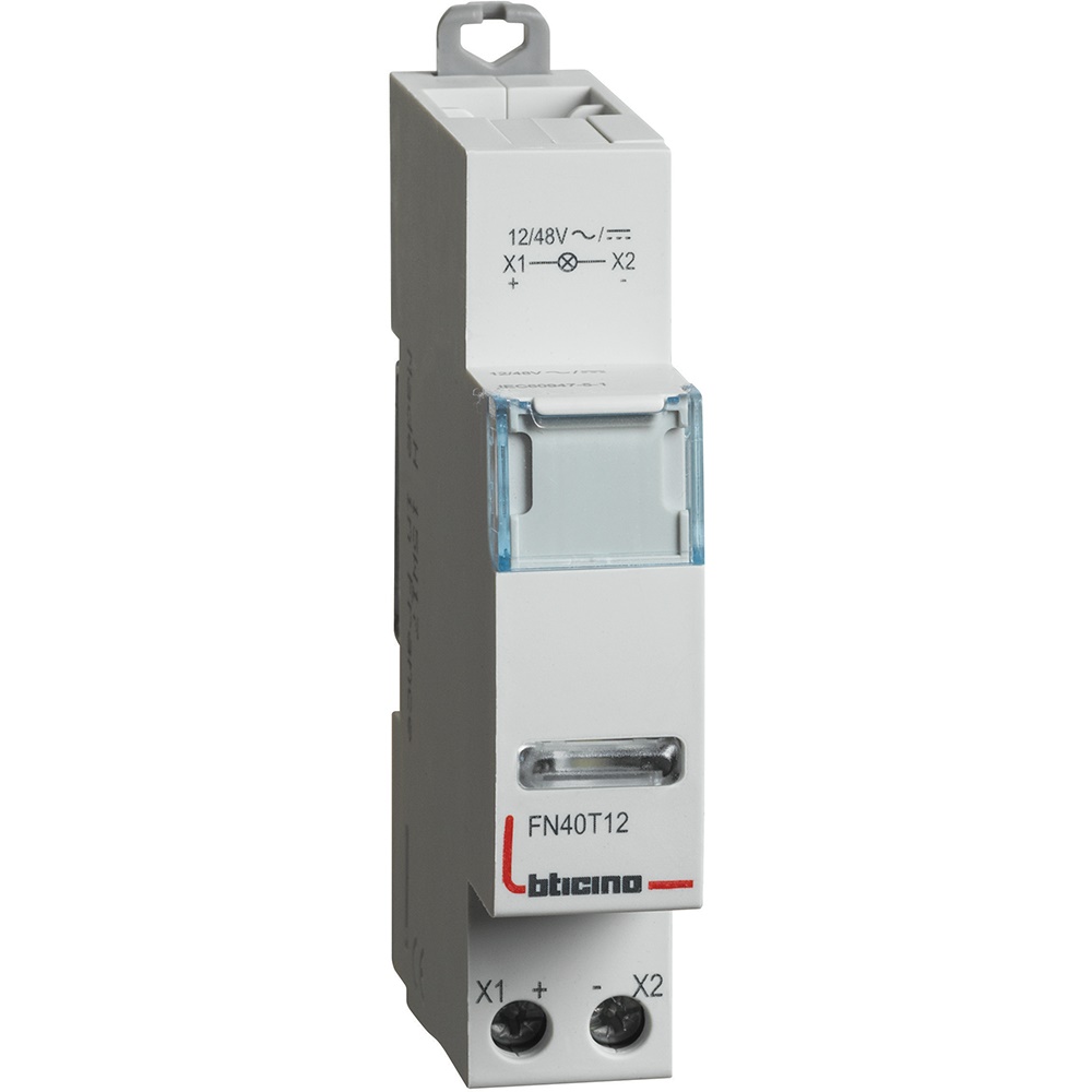 Indicatore LED trasparente singolo 12/48V montaggio guida DIN segnalazione impianti industriali e civili