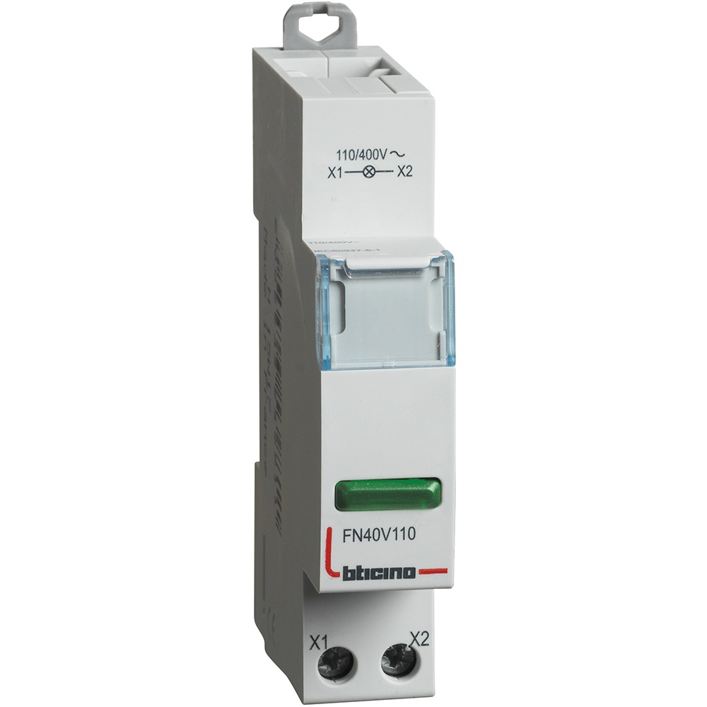 Segnalatore LED verde singolo 110-400V AC modulo DIN per installazioni elettriche