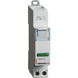 Indicatore LED verde singolo 12-48V AC montaggio guida DIN segnalazione impianti elettrici