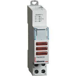 Indicatore luminoso triplo LED rosso 230/400V montaggio guida DIN segnalazione impianti elettrici