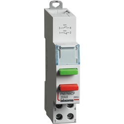 Doppio pulsante 1NA+1NC 20A 250V 1 modulo DIN controllo circuiti elettrici