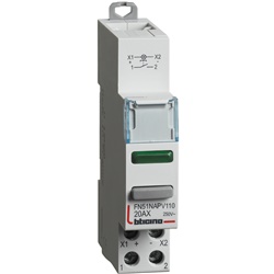 Pulsante 1NA con LED verde 110/400V 20A modulo DIN per controllo elettrico
