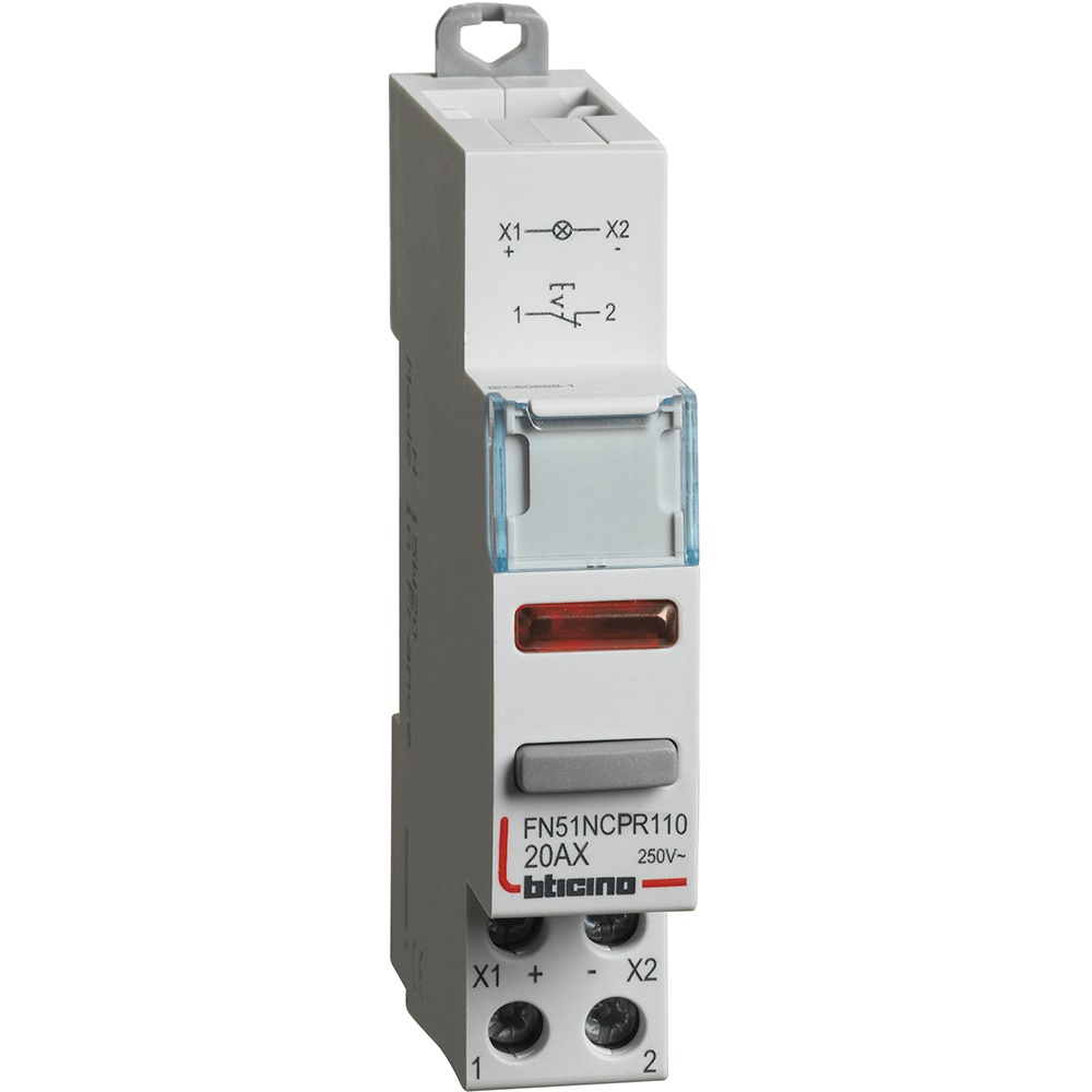 Pulsante elettrico 1NC LED rosso 110/400V 20A modulo DIN controllo industriale