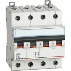 Interruttore magnetotermico 4 poli curva C 63A 6kA per impianti elettrici industriali e civili