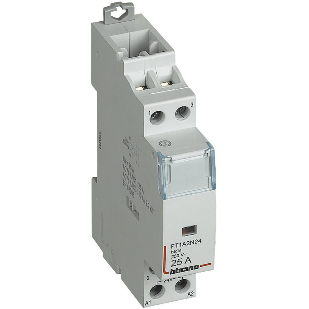 Contattore elettrico 2NO 25A bobina 24Vac per automazione industriale e civile