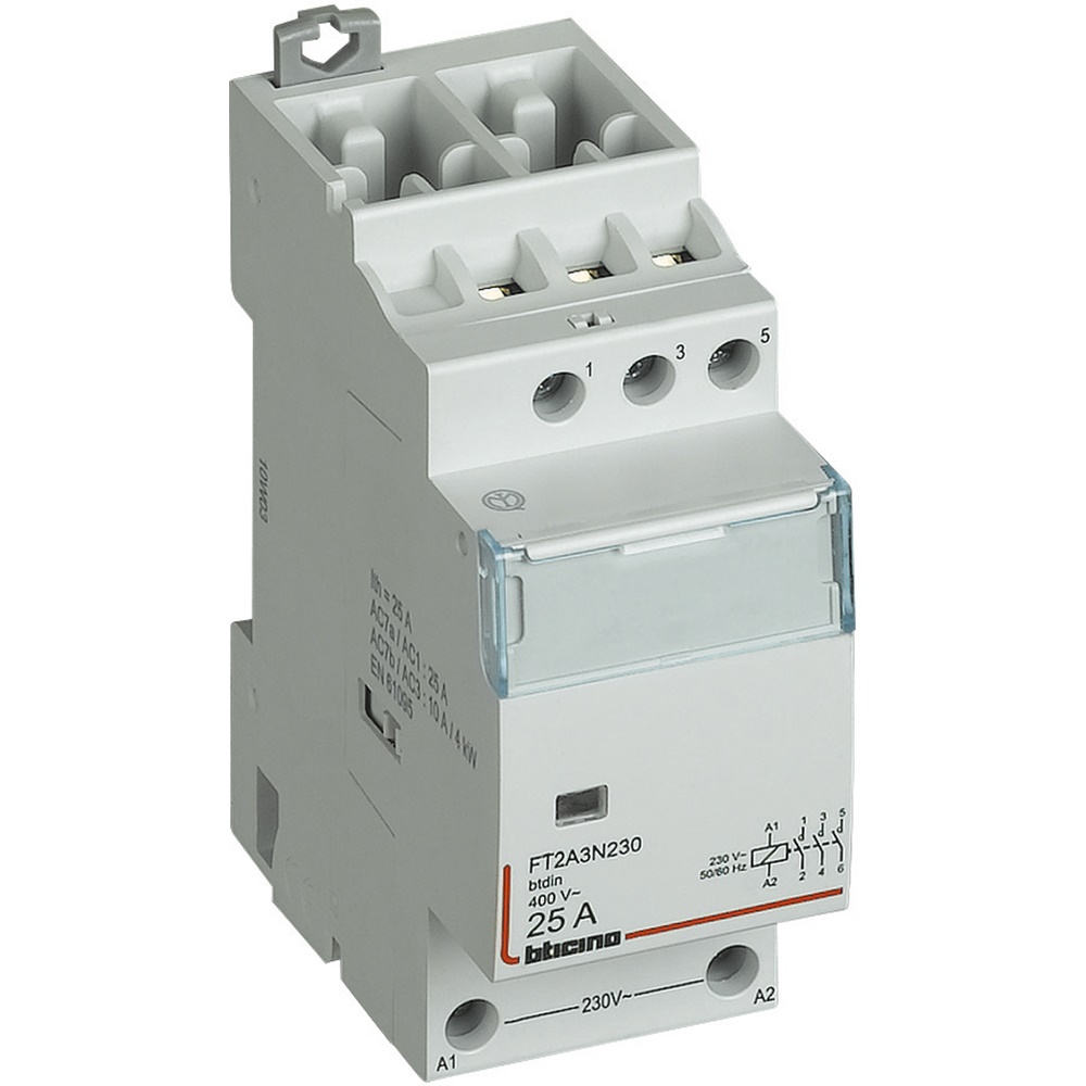 Contattore elettrico 4NO 25A bobina 230V per automazione industriale