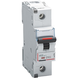 Interruttore magnetotermico 1P curva C 100A 25kA protezione impianti elettrici residenziali industriali guida DIN